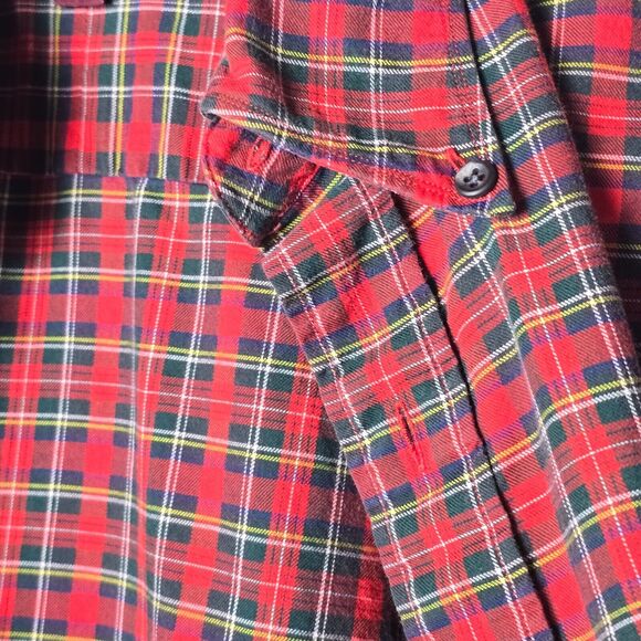 Nordstrom Men’s Plaid Shirt Red & Blue Size 16 1/2-33 Relaxed Fit Button-Down - Picture 7 of 15